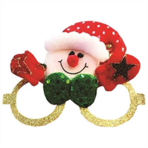 AussieSuperStore Seasonal Products Xmas Snowman with Bow Novelty Glasses Xmas Snowman with Bow Novelty Glasses | Christmas Party Costume Accessories 9331468059875 XMAS2027