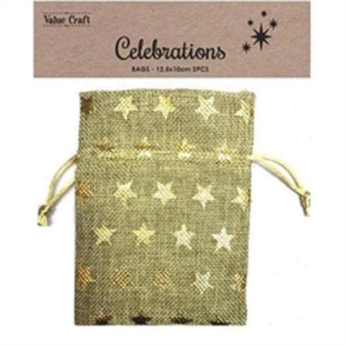 AussieSuperStore Seasonal Products Xmas Stars Fabric Bag (in 2 colours) Xmas Snow Fabric Bag (in 2 colours) | Gift Bags | Christmas Gift Bags