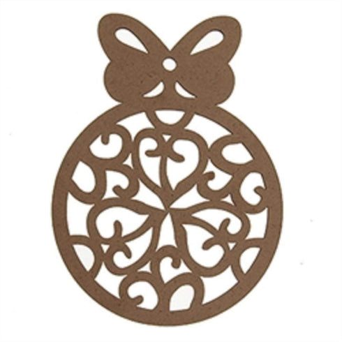 AussieSuperStore Xmas Bauble with Bow Wooden Shapes 9331468056386 XMAS19040