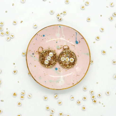 Plastic Round Alphabet Beads (available in 2 colours)