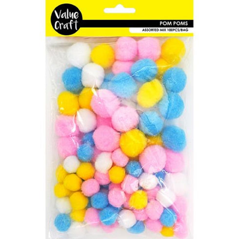 Assorted Pastels Colour Craft Pom Pom
