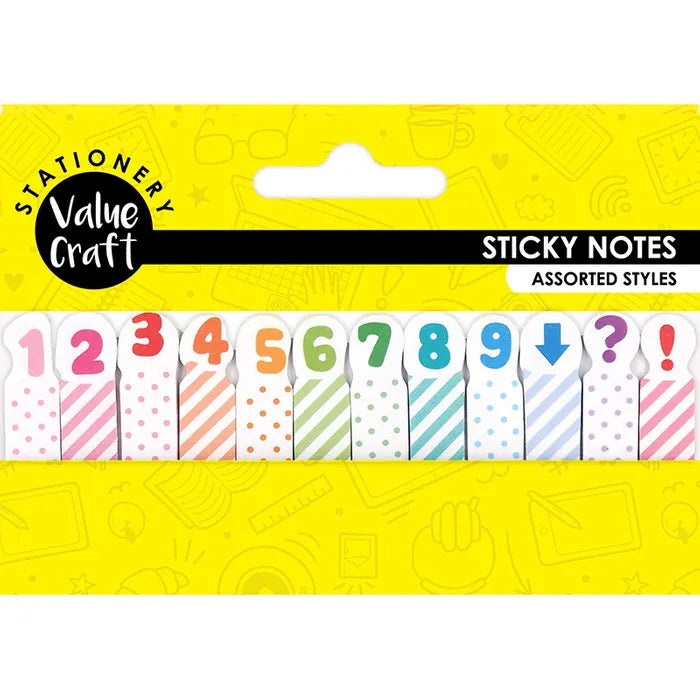 Numbers Theme Sticky Notes Maker Tabs | Bookmarks for Books ...